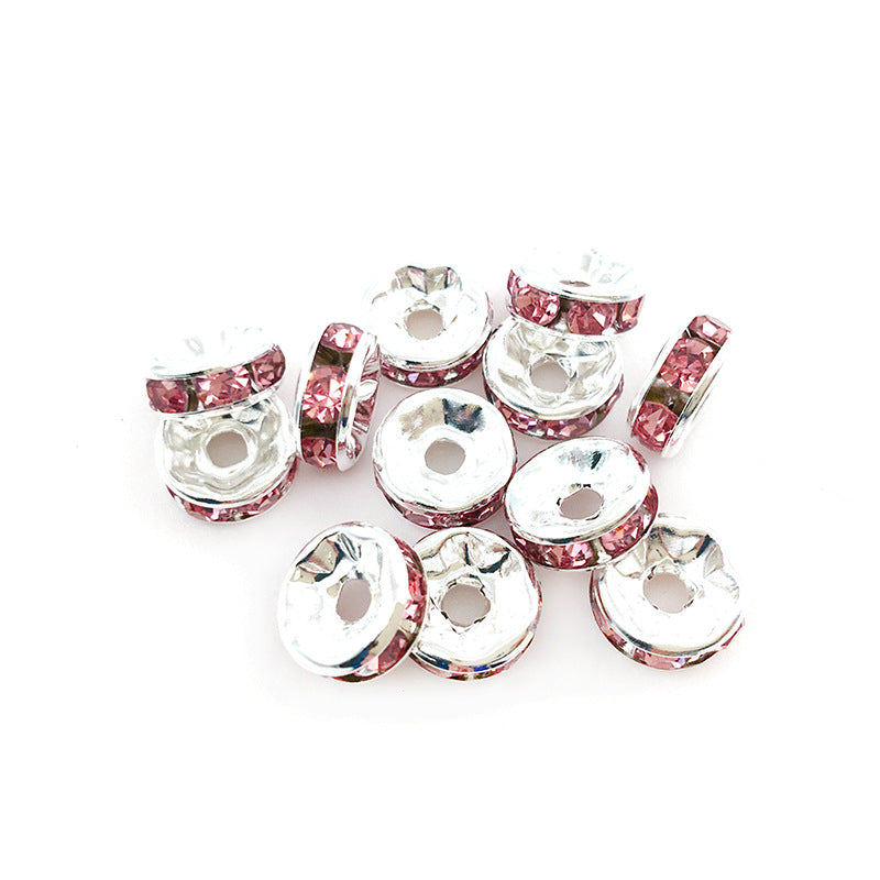Venta al por mayor, 100 unidades/paquete, 8MM, accesorios de bricolaje, cuentas de aleación de anillo de perforación
